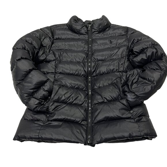 Polo Ralph Lauren Girls Down Puffer Jacket, Black, M 8-10 - Picture 9 of 11